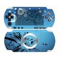 Виниловая наклейка для игровой консоли Sony PSP 2000 "Черный цветок" артикул 11370a.